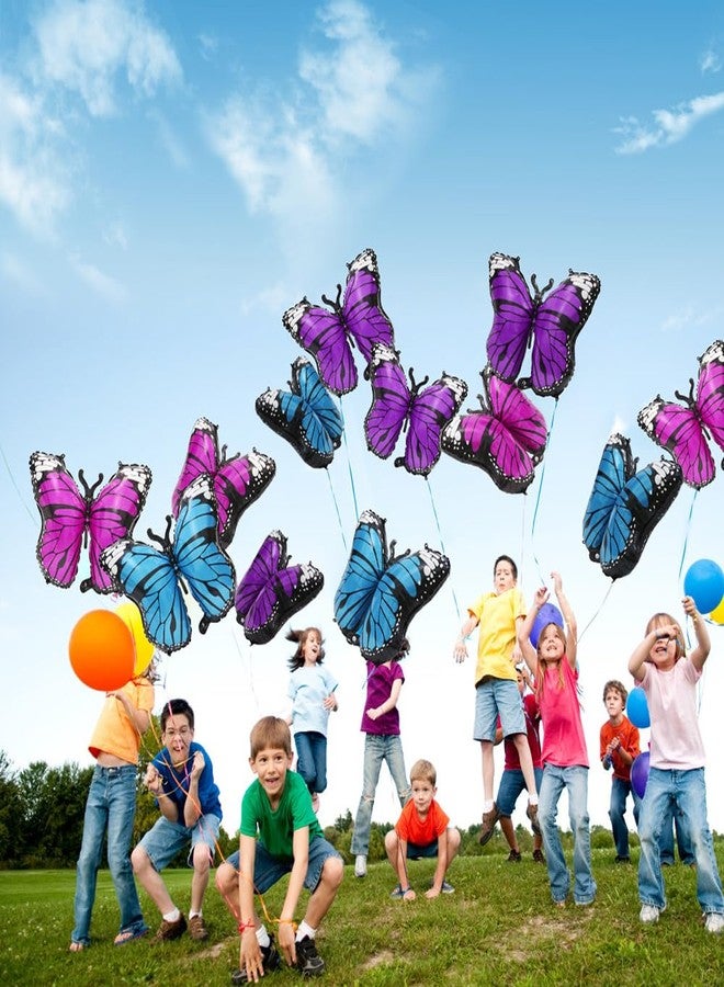 Deermon Blue Lovely 28 Inches Party Butterfly Balloon Kit, 4 Piece Aluminum Foil Mylar Helium Butterflies Balloons for Butterfly Themed Party, Wedding, Birthday, Baby Shower, Party Decoration Supplies - Image 4